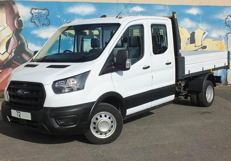 2022 Ford Transit Double Cab Tipper Van — front three-quarter view