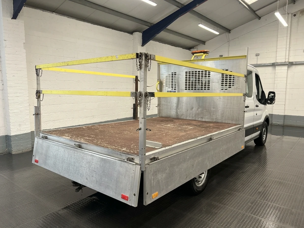 2023 Ford Transit Double Cab Dropside Van — rear three-quarter view