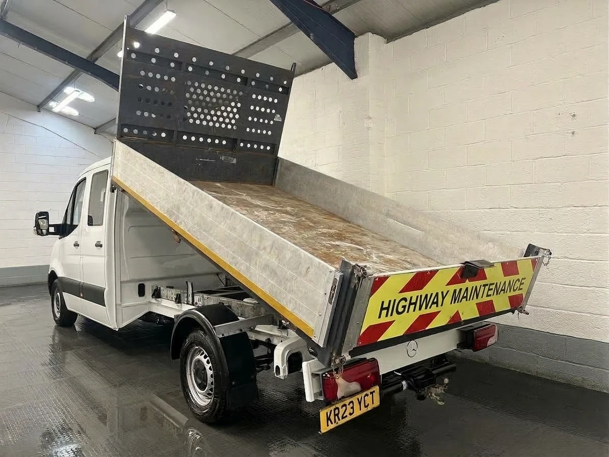 2023 Mercedes-Benz Sprinter Double Cab Tipper Van — rear three-quarter view