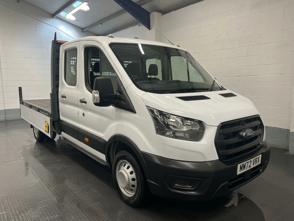 2022 Ford Transit Double Cab Dropside Van — front three-quarter view