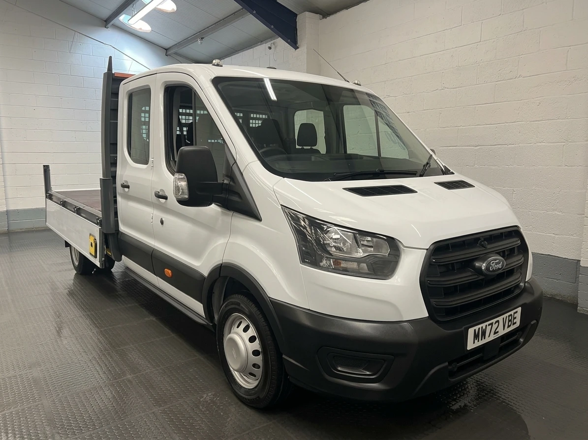 2022 Ford Transit Double Cab Dropside Van — front three-quarter view
