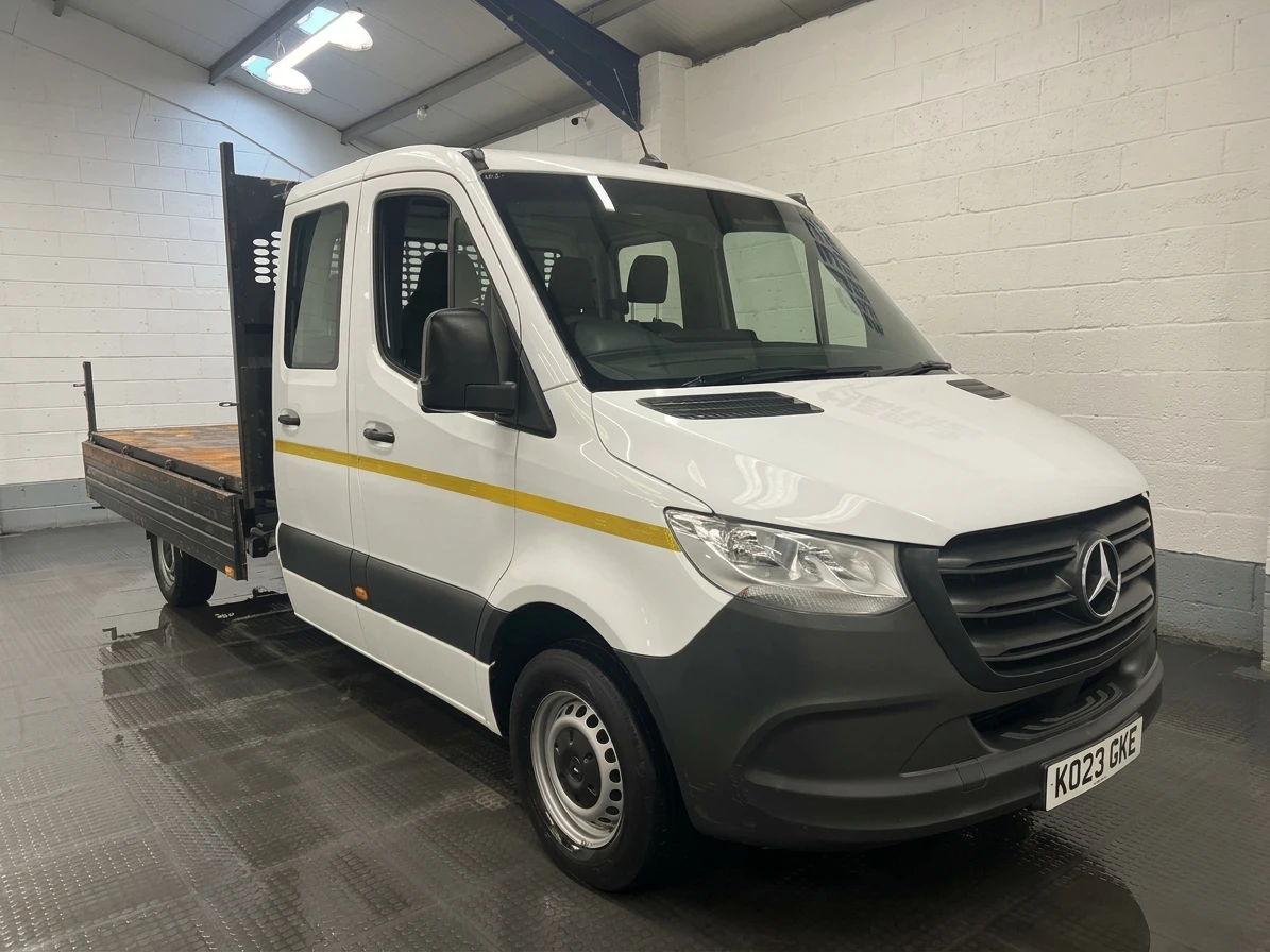 2023 Mercedes-Benz Sprinter Double Cab Tipper Van — front three-quarter view
