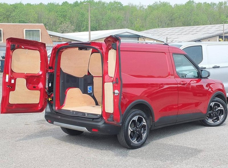 2025 Ford Transit Courier Panel Van — rear three-quarter view