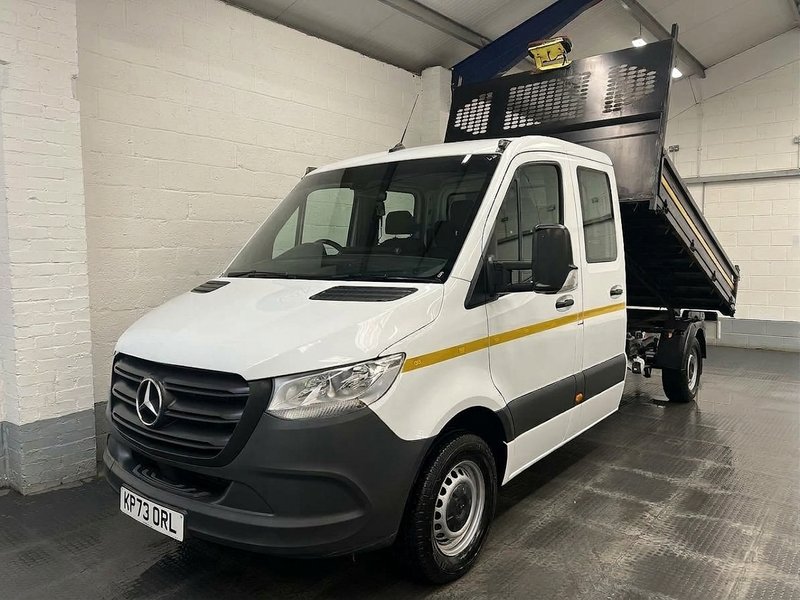 2023 Mercedes-Benz Sprinter Double Cab Tipper Van — front three-quarter view