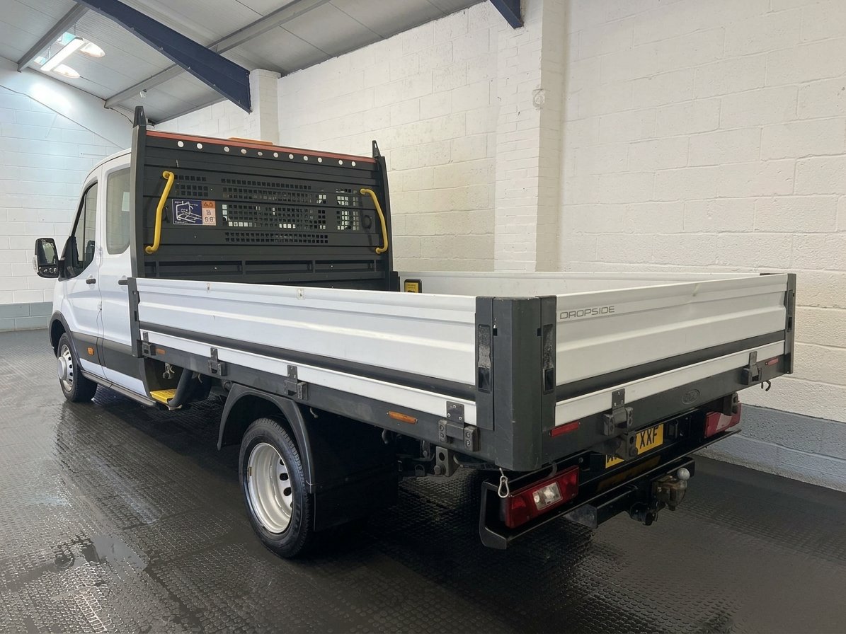 2022 Ford Transit Double Cab Dropside Van — rear three-quarter view
