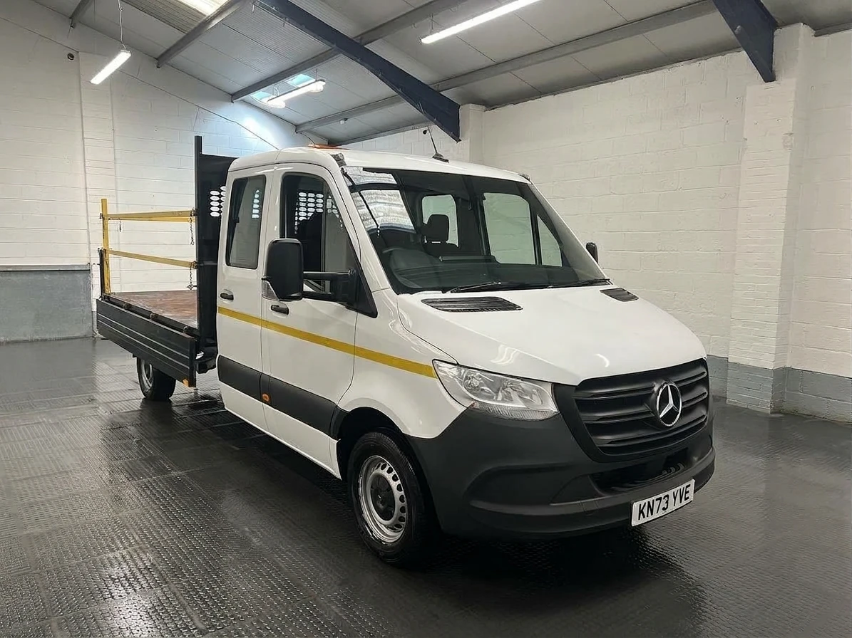 2023 Mercedes-Benz Sprinter Double Cab Tipper Van — front three-quarter view