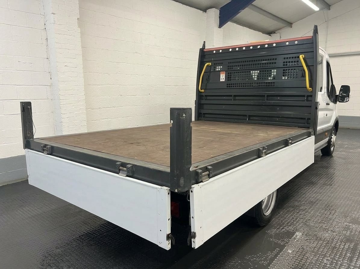 2022 Ford Transit Double Cab Dropside Van — rear three-quarter view