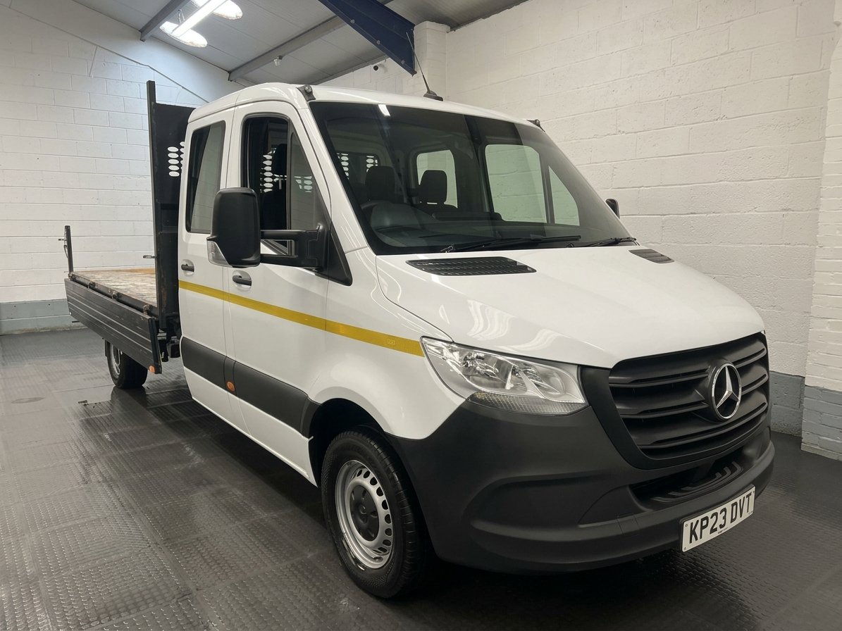 2023 Mercedes-Benz Sprinter Double Cab Tipper Van — front three-quarter view