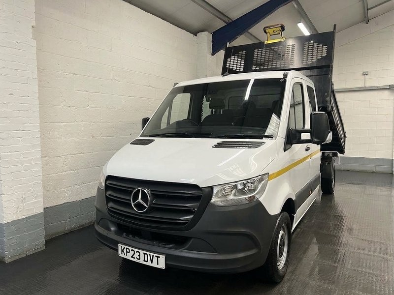2023 Mercedes-Benz Sprinter Double Cab Tipper Van — front three-quarter view