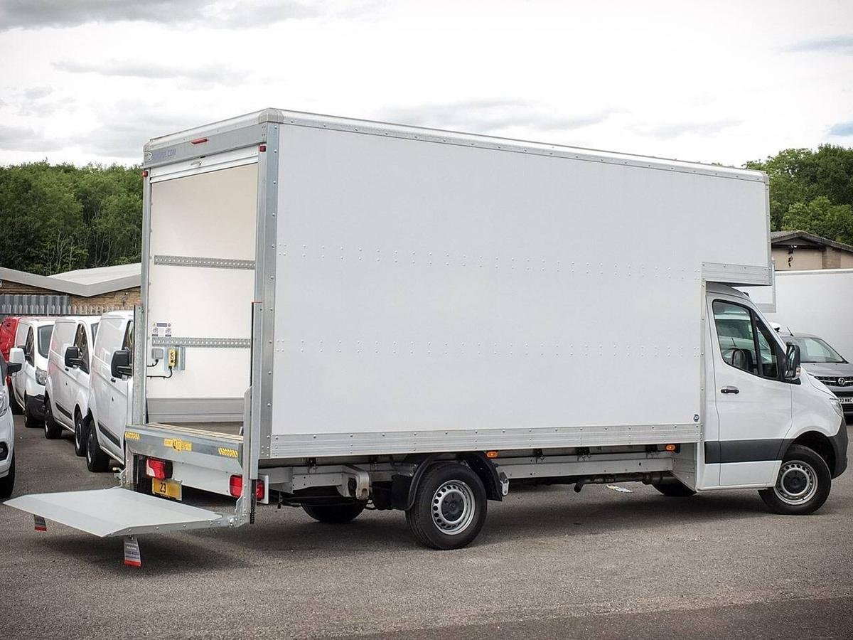 2023 Mercedes-Benz Sprinter Luton Box Van — rear three-quarter view