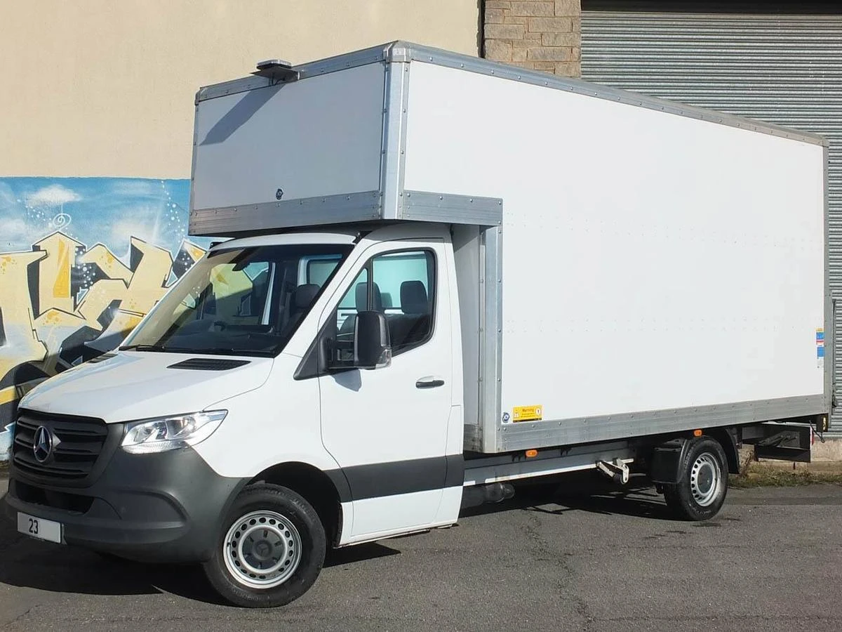 2023 Mercedes-Benz Sprinter Luton Box Van — front three-quarter view