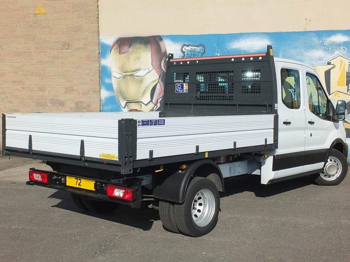 2022 Ford Transit Double Cab Tipper Van — rear three-quarter view
