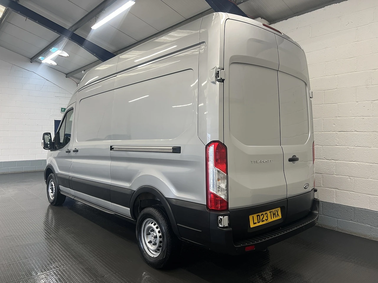 2023 Ford Transit High Roof Panel Van — rear three-quarter view